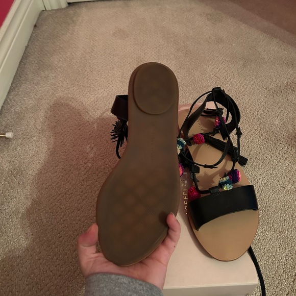Loeffler Randall wrap around sandals in black - Picture 3 of 5